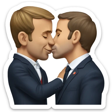 Emmanuel macron kiss poutine sticker