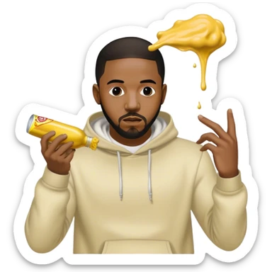 Kendrick Lamar throwing mustard at Drake sticker