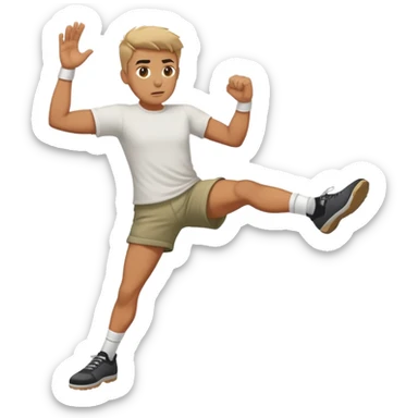 Man kicking a rock like a soccer ball  sticker