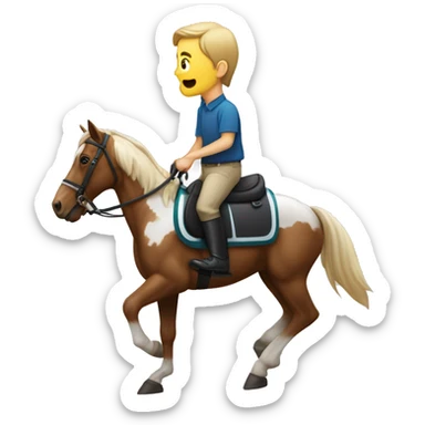 persona en carrera de caballo con auricular de persona sordas sticker