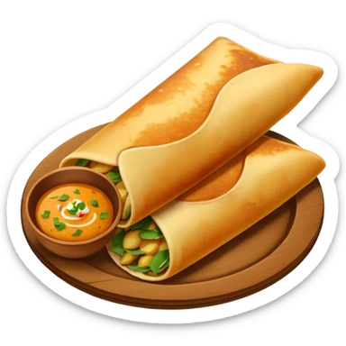 masala dosa in south indian style make it as more realistic sticker