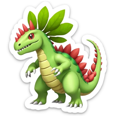 Meganium-Amaura-fakemon (full body) sticker