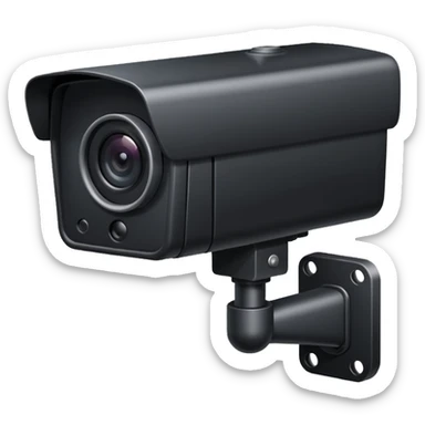 Dark colour rectangle cctv camera  sticker