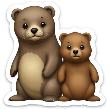 seal and brown bear sticker