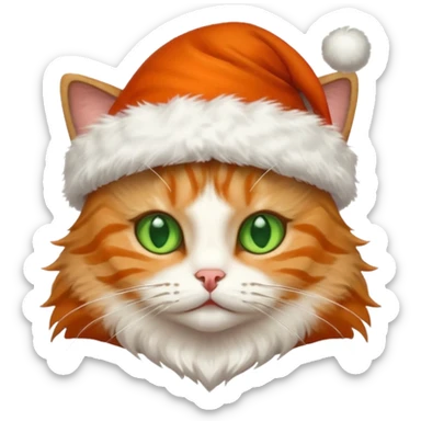 Un gato con gorro navideño sticker
