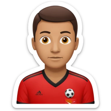 Do a simple soccer referee emoji with a red adidas shirt sticker