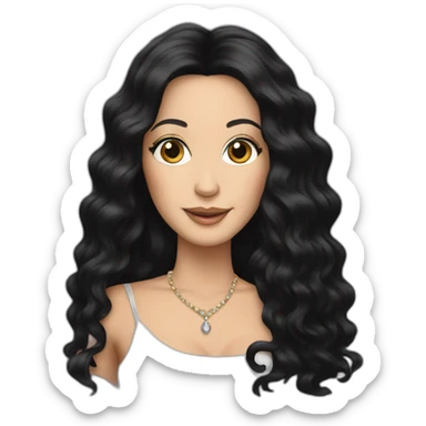 Cher with black hair sticker