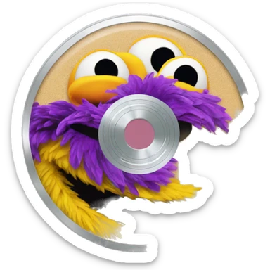 dvd disc of sesame street sticker