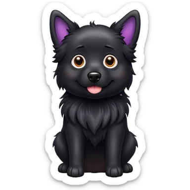 perrito negro con aureola sticker