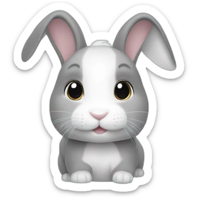 Minilop grey and white bunny sticker