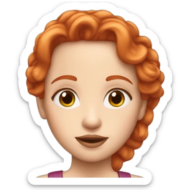 Redhead girl with face like Madonna ciconne sticker