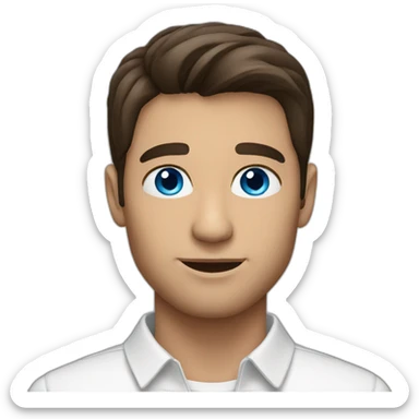 Brunette man blue eyes sticker