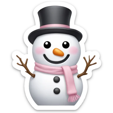 cute light pink snowman sticker