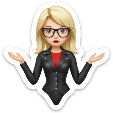  Dominatrix blonde hair and glasses full body sticker