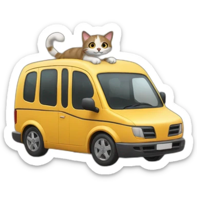 Gato conduciendo un autobús sticker