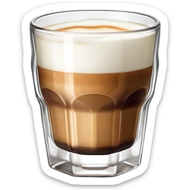 Small 4.5 ounce Gibraltar glass with cortado espresso drink, small glass tumbler with espresso and milk sticker