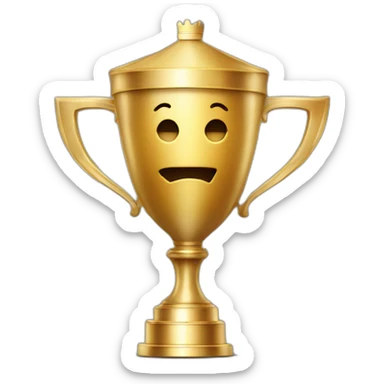 royal big empty Christian trophy for the winner with a cross on royal background  with number 2 sticker