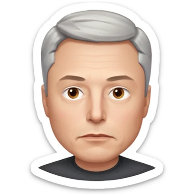 make me elon musk serious face  sticker