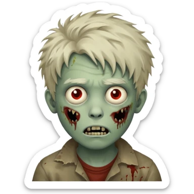 Menino Zumbi cabelo bagunçado sticker