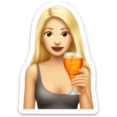 blond Girl drinking Aperol Spritz  sticker