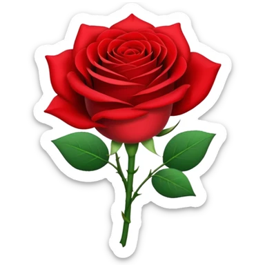 One red flower and one white flower in bouquet sticker