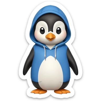 friendly anthropomorphised penguin in a hoodie and jeans relaxed pose with arms folded sticker