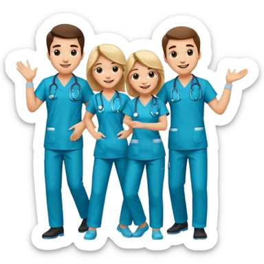 doctors doing cardio dance sticker
