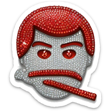 Letters that spell out Rebels in red with silver rhinestones  sticker