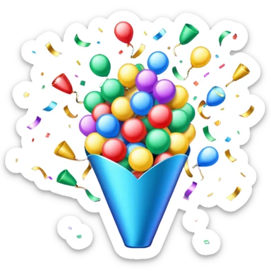 3D party popper icon sticker