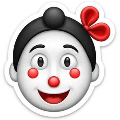 Crie um emoji de palhaço de circo em preto e branco igual o de iphone sticker