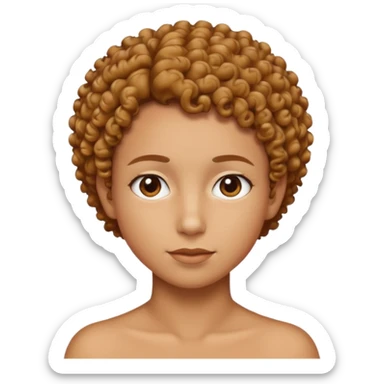 Uma personagem com o cabelo bem curto cacheado  sticker