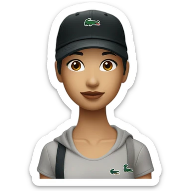 Lacoste bag latin girl with black lacoste cap sticker