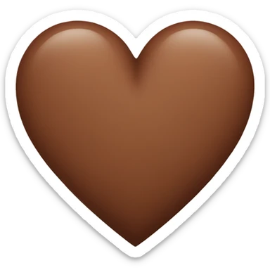 brown heart  sticker