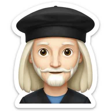 Leonardo da Vinci wear black berret hat sticker