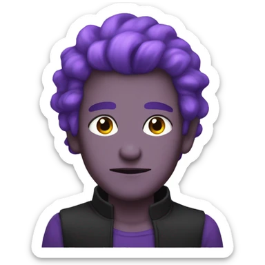 a gil with a purpl hair and is a villian sticker