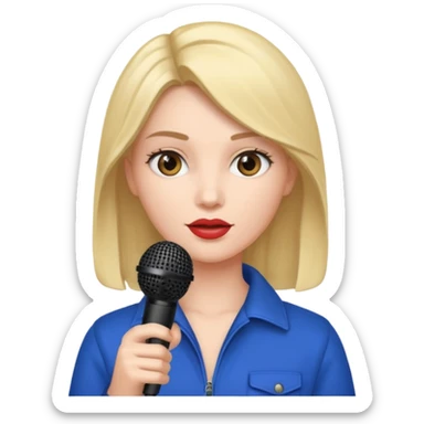 Public Speaker woman with mic sticker