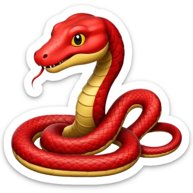 La imagen es de una serpiente roja pero que solo sea como el delineado sticker
