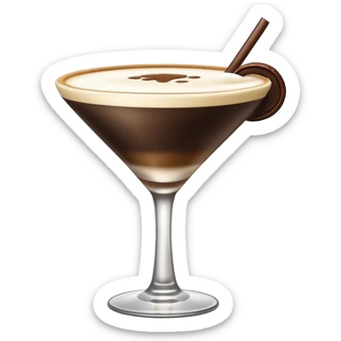 espresso martini with foam no straw sticker