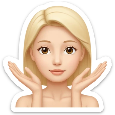 Minimal emoji of a hand lifting facial skin upward, clear skin-tightening gesture, gentle upward motion, natural wellness style, simple and readable icon, no beauty or cosmetic clinic references sticker