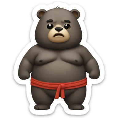 Bear in sumo outfit sticker