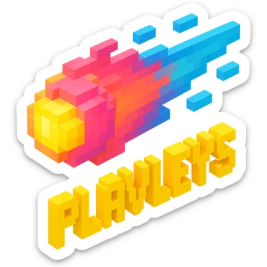 светящиеся комета с надписью "PLAVLEYS", no background sticker