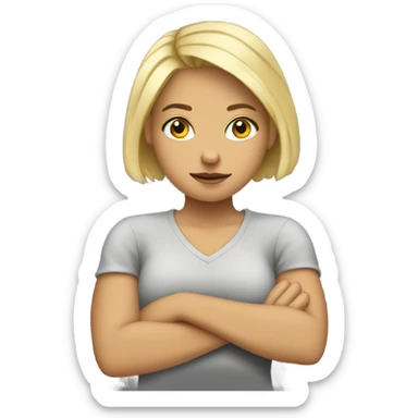 Bratty Blonde girl with arms crossed sticker