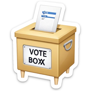 Vote box with ballet entering sticker