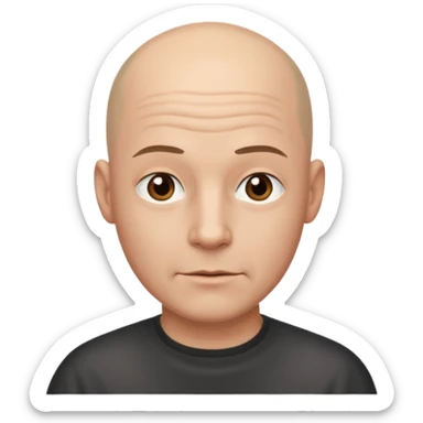 A bald man with thin on top sticker