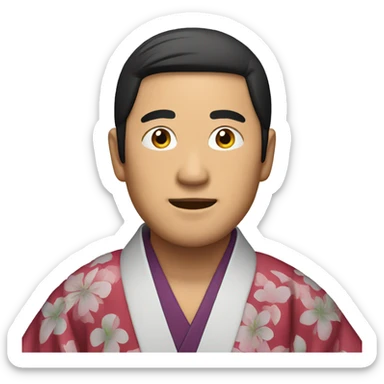 asian man with kimono sticker