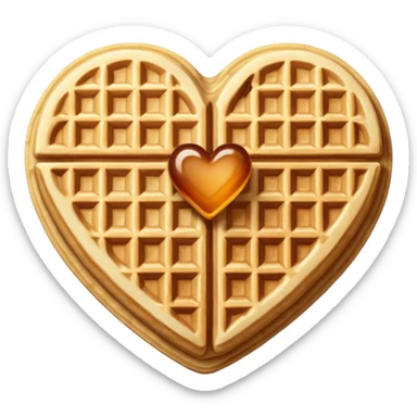 Beige heart waffle emoji sticker