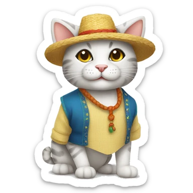 Cat branco-festa junina sticker