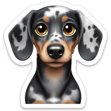 Black and silver merle mini dachshund  sticker
