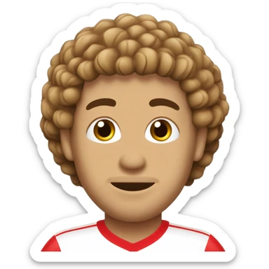 Un gars marocain avec le maillot du Maroc de foot et des cheveux bouclés  sticker