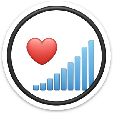 Minimalist pause button (two vertical bars) inside a soft circle, with a tiny heart above. Symbol of taking a mindful break. sticker